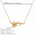 14K gold plated stainless steel necklace with March birthstone daffodil flower pendant - March Daffodil Light Blue Gold