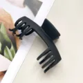 Matte schwarze Haarklammer für dickes Haar, elegante große Haargarre für den Alltag. - Doppelreihiger Knochen Baseballkappen-Stil / 10.5cm / Mattes Schwarz