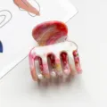 Kleine 4-Klauen Marmor Haarklammer stilvolle ästhetische Haarklammer für Damen elegante Haarnadel - 5cm Vier-Zahn-Clip / Fleischrosa