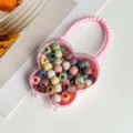 Joli ensemble de mini pinces à cheveux dans une boîte papillon, accessoires colorés. - Boîte Sac à Main Papillon / Ensemble De 70 Pièces / Cercle Morandi