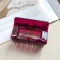 Τετραγωνισμένο Κλιπ Μαλλιών PC Διαφανές Σκούρο Ροζ Τσιμπιδάκι Καρχαρία για Γυναίκες - Διαφανές Μοβ Σταφυλιού
