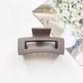 Matte square hair claw clip for women, chic minimalist hair accessory, 6.5cm brown hair catch. - Matte Mocha
