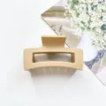 Minimalist matte square hair claw clip in beige, elegant and stylish for daily hair styling. - Matte Light Coffee