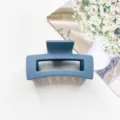 Matte blue hair claw clip minimalist square hair catcher for women elegant daily hair styling - Matte Blue Gray