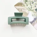 Green matte square hair claw clip 6.5cm minimalist geometric hair accessory for women daily style - Matte Sage Green