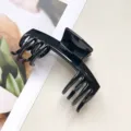 Schwarzer Haarklammer Detail, elegante geometrische Haarklammer für modernes Alltags-Styling. - Doppelreihiger Knochen Baseballkappen-Stil / 10.5cm / Glänzendes Schwarz