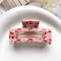 Pink cherry hair claw clip, cute bow hair catch for women and girls daily styling. - Type G Square Thermal Transfer (8.5cm) / Pink