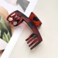 Geometrische Haarklammer in Schildpatt-Optik für dickes Haar elegante Haaraccessoires - Doppelreihiger Knochen Baseballkappen-Stil / 10.5cm / Mattiertes Schildpatt