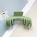Grüne matte Haarklammer Detailansicht, elegantes minimalistisches Design für sicheren Halt. - Doppelreihiger Knochen Baseballkappen-Stil / 10.5cm / Mattes Hellgrün #47