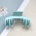 Hellblaue matte Haarklammer für dickes Haar, elegante Haifischklammer Haarspange. - Doppelreihiger Knochen Baseballkappen-Stil / 10.5cm / Mattes Himmelblau 29