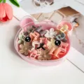 Boîte de rangement mignonne en forme d'ours avec pinces à cheveux colorées en fleurs. - Boîte Ours Épingles Fleurs Morandi / 15 Pièces (2.5cm)