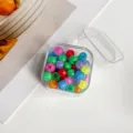 Set de mini pinces à cheveux colorées en boîte transparente accessoires mignons pour filles - 1cm Boîte De 70 Pièces / Cercle Couleur Gelée