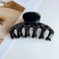 Black hair claw clip glossy finish hair accessory for women daily hair styling 1pc - Oval Pumpkin Claw / Glossy Black