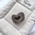 Detailed view of the matte brown heart-shaped hollow hair claw clip for elegant half-up hairstyles. - 5cm PS Heart Grab Clip (20260515e) / Heart-Matte Dark Coffee