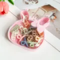Mini pinces à cheveux mignonnes dans une boîte lapin, accessoires colorés pour enfants et femmes. - Boîte Lapin Morandi Pinces à Cheveux Croisées / 15 Pièces (2.5cm)