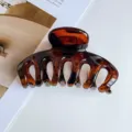 Tortoiseshell hair claw clip amber resin shark clip for women daily hair styling accessories - Oval Pumpkin Claw / Bright Tortoise