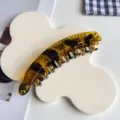 Leopard print banana hair clip for women, trendy chic vertical claw clip for high ponytails. - 13cm Size / Glossy Tortoise Shell