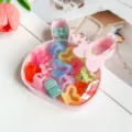 Joli coffret lapin mini pinces à cheveux colorées, accessoires cheveux style doux pour filles. - Boîte Lapin Couleurs Gelée Pinces à Cheveux Cœur / 15 Pièces (2.5cm)