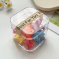 Bunte Mini Haarklammern Set in einer transparenten Box, süße Haaraccessoires für jeden Tag. - Kräftige Acht Farben Kreuz