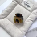 Schildpatt Haarklammer Detail, kleine 7-Zahn-Design, elegantes tägliches Haarstyling-Accessoire. - 4cm Sieben-Zähne / Matt Schildpatt