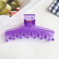 Durchsichtige lila T-förmige Haarklammer im Jelly-Stil, ästhetisches Haaraccessoire für dickes Haar. - Lila (90701)