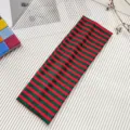 Fascia per capelli yoga a righe rosse e verdi, elastica e assorbente per sport, fitness e corsa. - 7.5cm / strisce rosse e verdi