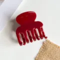 Rode snoepkleurige haarclip, compacte plastic haarklem voor damestoepassingen haarstyling. - Effen Wijnrood