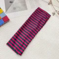 Fascia elastica per yoga a righe per sport fitness corsa fascia per capelli colorata. - 7.5cm / A Righe Rosa e Verdi