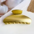 Molletta per capelli dorata opaca media, mezzo tondo artiglio per elegante styling femminile - Molletta per capelli quadrata galvanizzata ABS 10,5 cm - Oro opaco a tinta unita