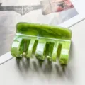 Green marble hair claw clip for women, stylish acrylic hair accessory for daily styling. - 9.5cm / 9.5cm Comb-Teal Green
