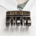 Dark translucent PC hair claw clip for women, minimalist daily hair styling accessory. - Transparent Light Coffee