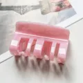 Pink marble hair claw clip detail close-up, stylish acetate hair accessory for daily use. - 9.5cm / 9.5cm Comb-Light Pink