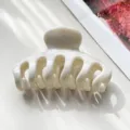 White marble hair claw clip, elegant acetate hair catch for daily styling and elegant updo. - 11cm Pumpkin Hair Claw / Beige