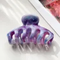 Elegante molletta per capelli grande con design in marmo viola per acconciature donna - Blu Viola