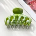 Green marble hair claw clip, stylish resin hair accessory for women daily styling and elegant updos. - 11cm Pumpkin Hair Claw / Cyan Green