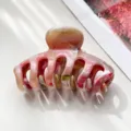 Elegante molletta per capelli con motivo marmo, elegante pinza squalo in acrilico per donna. - rosa carne
