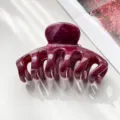 Molletta per capelli marmorizzata bordeaux, grande clip elegante per acconciature spesse. - Borgogna