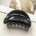 Schwarze geometrische hohle Haarklammer, große elegante Haarspange für stilvolles Styling. - Mond-Hohlstil / 10.5cm / Glänzendes Schwarz