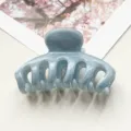 Molla per capelli marmo blu donna, accessorio elegante in resina per styling quotidiano. - Grigio Fumo (89962)