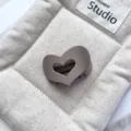 Matte taupe heart hair claw clip, small hollow hair accessory for half-up hairstyles. - 5cm PS Heart Grab Clip (20260515e) / Heart-Matte Mocha