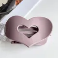 Large heart hair claw clip stylish purple hair accessories for women thick hair styling clip - Heart Style (PC 7cm Heart Clip) / Glossy Purple Grey