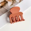 Matte terracotta Haarklammer klein, rutschfeste Haarkralle für elegante Frisuren und Alltag. - Matt Orange