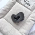 Matte Dark Grey Heart Claw Clip, Small Hollow Hair Catch for Half Up Hairstyle, Chic Hair Styling Accessory - 5cm PS Heart Grab Clip (20260515e) / Heart-Matte Dark Brown