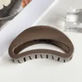 Brown crescent hair claw clip detail, elegant glossy resin hair accessory for women styling. - Moon Style (PC 7cm Moon Clip) / Glossy Dark Brown