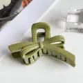 Green bow hair claw clip detail shot, elegant resin hair accessory for women styling. - Bowknot Style (PC 7cm Bowknot Clip) / Glossy Army Green