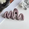 Elegant purple wavy hair claw clip for women, stylish hair accessory for daily styling and elegant updos. - Wave Style (PC 6.5cm Wave Clip) / Glossy Purple Grey