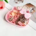 Joli ensemble de mini pinces à cheveux nœud avec boîte de rangement chat rose pour les filles. - Boîte Chat - Style Semicirculaire / 15 Pièces (2.5cm) / Café au Lait