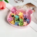 Ensemble de mini pinces à griffes colorées dans une boîte en forme d'ours pour coiffures. - Boîte Ours Pinces Étoile / 15 Pièces (2.5cm) / Couleurs de Printemps
