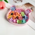 Joli ensemble de pinces à cheveux nœud en boîte ours, mini pinces colorées pour enfants. - Boîte Ours Pinces Nœud / 15 Pièces (2.5cm) / Couleurs de Printemps