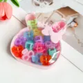 Joli coffret lapin mini pinces à cheveux colorées accessoires pour filles et enfants - Style Nœud Papillon Boîte Lapin (Couleur Gelée) / 15 Pièces (2.5cm)